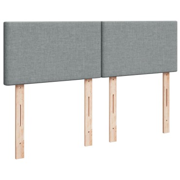 vidaXL Κρεβάτι Boxspring με Στρώμα Ανοιχτό Γκρι 140x200 εκ. Υφασμάτινο