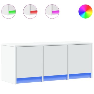 vidaXL Έπιπλο Τηλεόρασης με LED Λευκό 97x34x40cm από Επεξ. Ξύλο