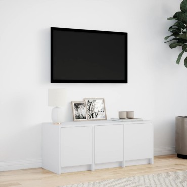 vidaXL Έπιπλο Τηλεόρασης με LED Λευκό 97x34x40cm από Επεξ. Ξύλο