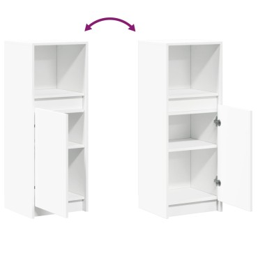 vidaXL Μπουφές με Φώτα LED Λευκός 38x34x100cm από Επεξεργασμένο Ξύλο 1 τεμ.
