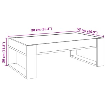 vidaXL Τραπεζάκι Σαλονιού Άπειρο Φως LED Γκρι Sonoma 90x53x30cm 1 τεμ.
