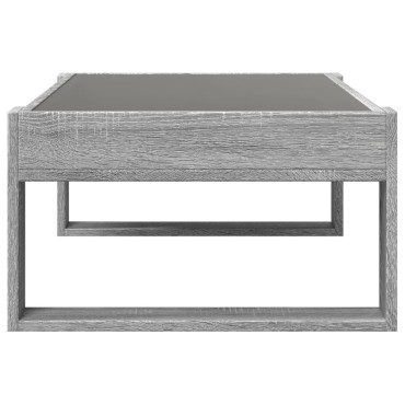 vidaXL Τραπεζάκι Σαλονιού Άπειρο Φως LED Γκρι Sonoma 90x53x30cm 1 τεμ.