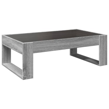 vidaXL Τραπεζάκι Σαλονιού Άπειρο Φως LED Γκρι Sonoma 90x53x30cm 1 τεμ.