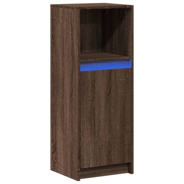 vidaXL Ντουλάπι με Φώτα LED Καφέ Δρυς 38x34x100cm Επεξεργασμένο Ξύλο 1 τεμ.