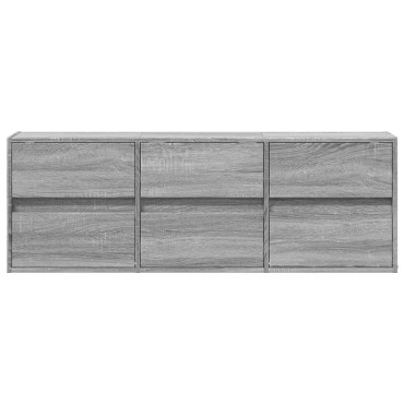 vidaXL Έπιπλο Τοίχου Τηλεόρασης με LED Γκρι Sonoma 130x31x45cm