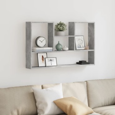 vidaXL Ραφιέρα Τοίχου Γκρι Σκυροδέματος 99x15x60cm από Επεξ. Ξύλο 1 τεμ.