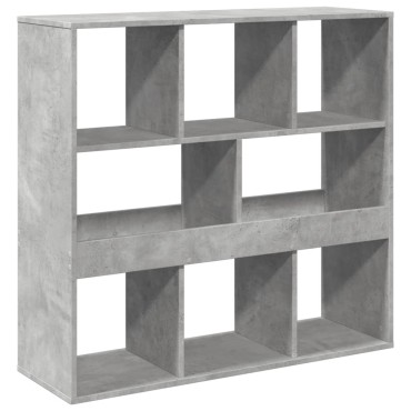 vidaXL Βιβλιοθήκη/Διαχωριστικό Χώρου Γκρι 100x33x94,5cm Επεξ. Ξύλο 1 τεμ.