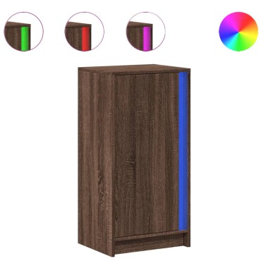 vidaXL Ντουλάπι με Φώτα LED Καφέ Δρυς 42,5x34x85cm Επεξ. Ξύλο 1 τεμ.