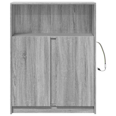vidaXL Ντουλάπι με Φώτα LED Γκρι Sonoma 77x34x100cm Επεξεργασμένο Ξύλο 1 τεμ.