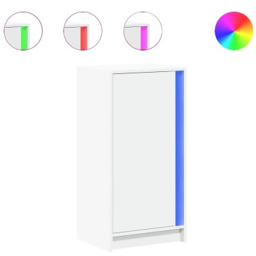 vidaXL Μπουφές με Φώτα LED Λευκός 42,5x34x85cm από Επεξεργασμένο Ξύλο 1 τεμ.