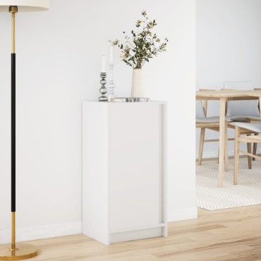 vidaXL Μπουφές με Φώτα LED Λευκός 42,5x34x85cm από Επεξεργασμένο Ξύλο 1 τεμ.