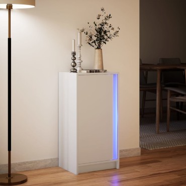 vidaXL Μπουφές με Φώτα LED Λευκός 42,5x34x85cm από Επεξεργασμένο Ξύλο 1 τεμ.
