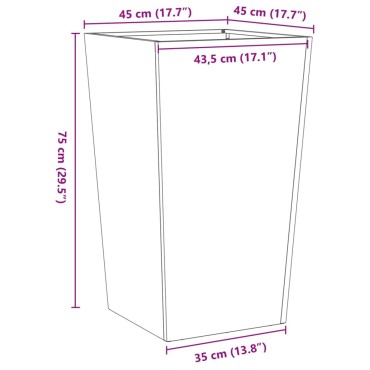 vidaXL Ζαρντινιέρα Κήπου Λευκό 45x45x75 εκ από Ατσάλι