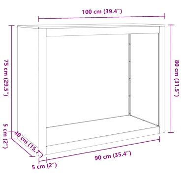 Ράφι για καυσόξυλα vidaXL 100x40x80 cm Ατσάλι σκληρυθέν στον αέρα