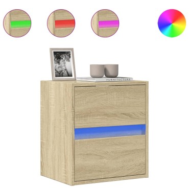 vidaXL Έπιπλο Τοίχου Τηλεόρασης με LED Sonoma Δρυς 41x31x45cm