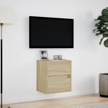 vidaXL Έπιπλο Τοίχου Τηλεόρασης με LED Sonoma Δρυς 41x31x45cm