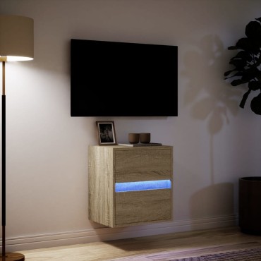 vidaXL Έπιπλο Τοίχου Τηλεόρασης με LED Sonoma Δρυς 41x31x45cm