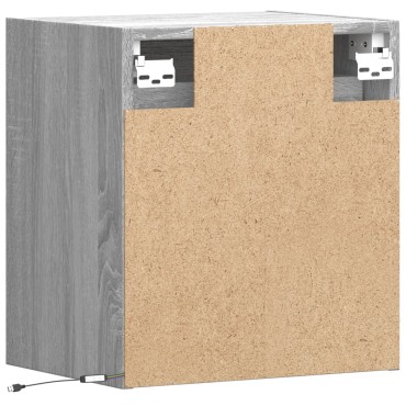 vidaXL Έπιπλα Τοίχου Τηλ. με LED 2 τεμ. Γκρι Sonoma 41x31x45cm