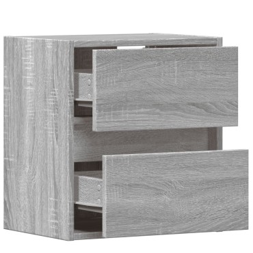 vidaXL Έπιπλα Τοίχου Τηλ. με LED 2 τεμ. Γκρι Sonoma 41x31x45cm