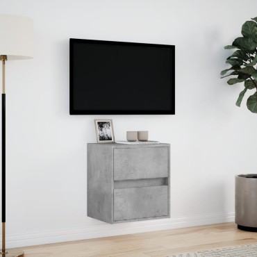 vidaXL Έπιπλο Τοίχου Τηλεόρασης με LED Γκρι Σκυροδέματος 41x31x45cm
