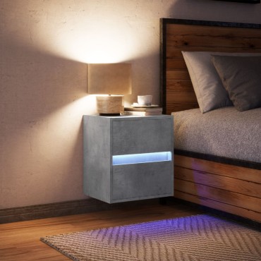vidaXL Έπιπλο Τοίχου Τηλεόρασης με LED Γκρι Σκυροδέματος 41x31x45cm