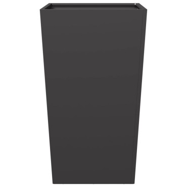 vidaXL Ζαρντινιέρα Κήπου Μαύρη 45x45x75 εκ. από Ατσάλι