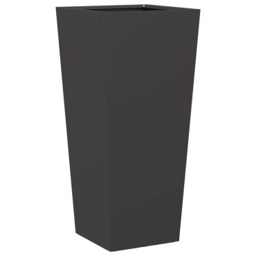 vidaXL Ζαρντινιέρα Κήπου Μαύρη 35x35x75 εκ. από Ατσάλι