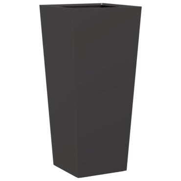 vidaXL Ζαρντινιέρα Κήπου Μαύρη 35x35x75 εκ. από Ατσάλι