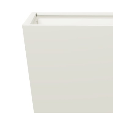 vidaXL Ζαρντινιέρα Κήπου Λευκή 30x30x30 εκ. από Ατσάλι