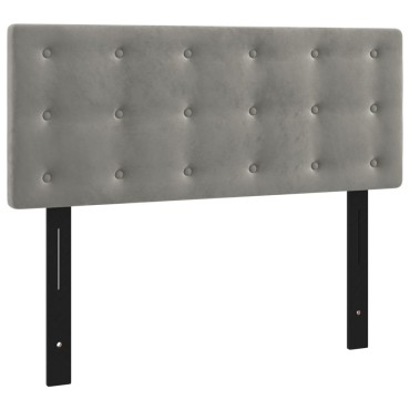 vidaXL Κεφαλάρι Κρεβατιού Ανοιχτό Γκρι 100x5x78/88cm Βελούδινο (US) 1 τεμ.