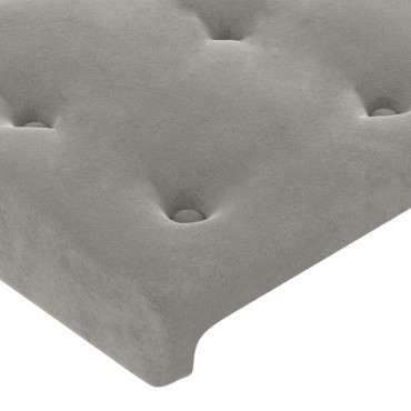 vidaXL Κεφαλάρι Κρεβατιού Ανοιχτό Γκρι 100x5x78/88cm Βελούδινο (US) 1 τεμ.