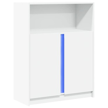 vidaXL Μπουφές με Φώτα LED Λευκός 77x34x100cm από Επεξεργασμένο Ξύλο 1 τεμ.