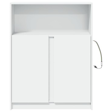 vidaXL Μπουφές με Φώτα LED Λευκός 77x34x100cm από Επεξεργασμένο Ξύλο 1 τεμ.