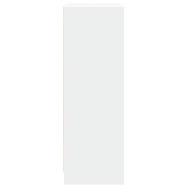 vidaXL Μπουφές με Φώτα LED Λευκός 77x34x100cm από Επεξεργασμένο Ξύλο 1 τεμ.