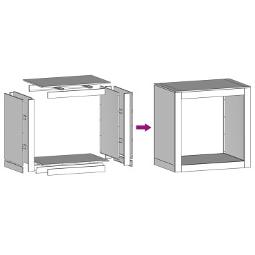 vidaXL Ράφι Καυσόξυλων 60x40x60 εκ. Γαλβανιζέ Ατσάλι