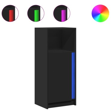 vidaXL Ντουλάπι με Φώτα LED Μαύρη 42,5x34x100cm Επεξεργασμένο Ξύλο 1 τεμ.