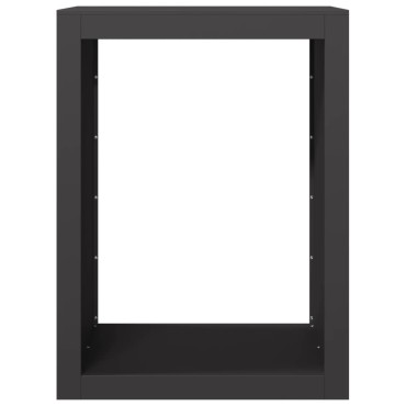vidaXL Ράφι Καυσόξυλων Μαύρο 60x40x80 εκ. Ατσάλινο
