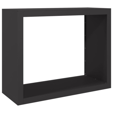 vidaXL Ράφι Καυσόξυλων Μαύρο 100x40x80 εκ. Ατσάλινο