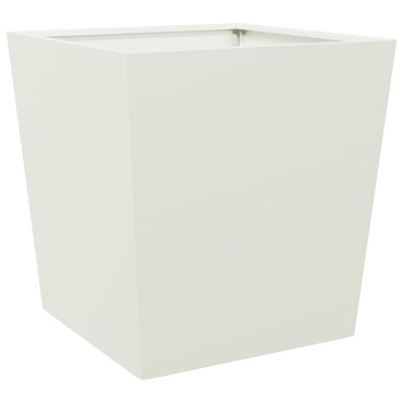 vidaXL Ζαρντινιέρες Κήπου 2 τεμ. Λευκό 50 x 50 x 50 εκ από Ατσάλι