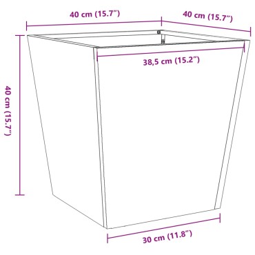 vidaXL Ζαρντινιέρες Κήπου 2 τεμ. Ανθρακί 40x40x40 εκ. από Ατσάλι