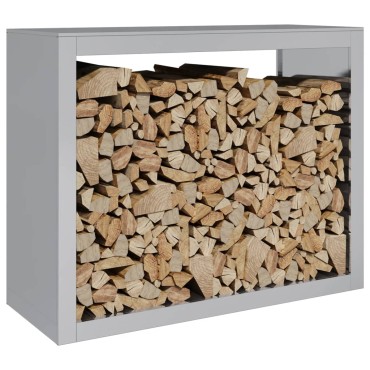 vidaXL Ράφι Καυσόξυλων 100x40x80 εκ. Γαλβανιζέ Ατσάλι
