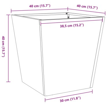 vidaXL Ζαρντινιέρες Κήπου 40x40x40 εκ. από Ανοξείδωτο Ατσάλι