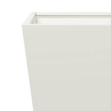 vidaXL Ζαρντινιέρες Κήπου 2 τεμ. Λευκό 30x30x30 εκ. από Ατσάλι