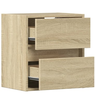 vidaXL Έπιπλα Τοίχου Τηλ. με LED 2 τεμ. Sonoma Δρυς 41x31x45cm