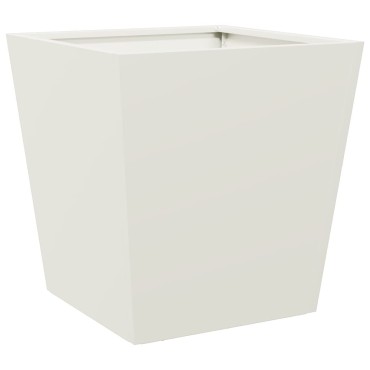 vidaXL Ζαρντινιέρες Κήπου 2 τεμ. Λευκό 40x40x40 εκ. από Ατσάλι