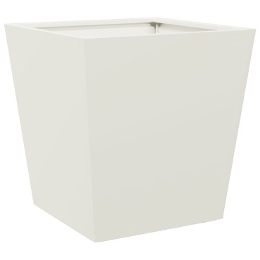 vidaXL Ζαρντινιέρες Κήπου 2 τεμ. Λευκό 40x40x40 εκ. από Ατσάλι
