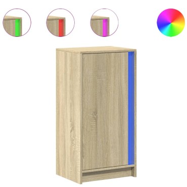 vidaXL Ντουλάπι με Φώτα LED Sonoma Δρυς 42,5x34x85cm Επεξ. Ξύλο 1 τεμ.