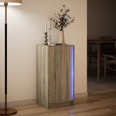 vidaXL Ντουλάπι με Φώτα LED Sonoma Δρυς 42,5x34x85cm Επεξ. Ξύλο 1 τεμ.