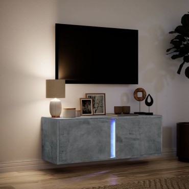 vidaXL Έπιπλο Τηλεόρασης με LED Γκρι Σκυροδέματος 100x31x35cm