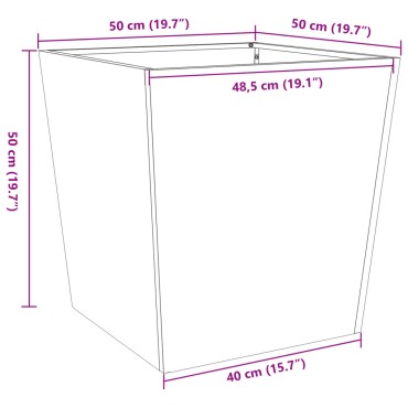 vidaXL Ζαρντινιέρες 2 τεμ. Μαύρο 50 x 50 x 50 εκ από Ατσάλι